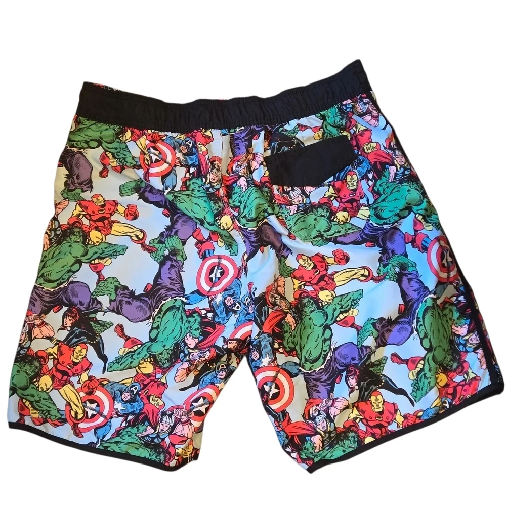 Marvel Avengers Comic Board Shorts Swim Trunks Men's XL Colorful Summer Wear